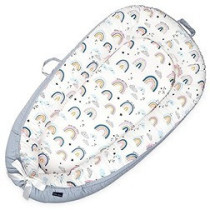 Little Story Soft Breathable Fiberfill Newborn Lounger Bed - Sunshine Grey For 0-3Years, Unisex (LS_NBLB01_MU)