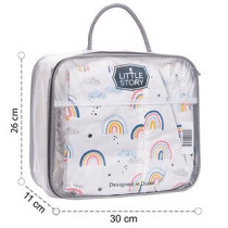 Little Story Soft Breathable Fiberfill Newborn Lounger Bed - Sunshine Grey For 0-3Years, Unisex (LS_NBLB01_MU)