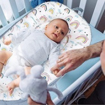 Little Story Soft Breathable Fiberfill Newborn Lounger Bed - Sunshine Grey For 0-3Years, Unisex (LS_NBLB01_MU)