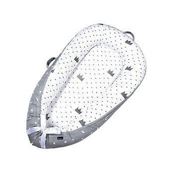 Little Story Soft Breathable Fiberfill Newborn Lounger Bed - Royal Grey For 0-3Years, Unisex (LS_NBLB05_MU)