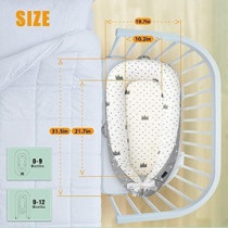 Little Story Soft Breathable Fiberfill Newborn Lounger Bed - Royal Grey For 0-3Years, Unisex (LS_NBLB05_MU)