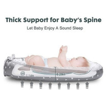 Little Story Soft Breathable Fiberfill Newborn Lounger Bed - Royal Grey For 0-3Years, Unisex (LS_NBLB05_MU)
