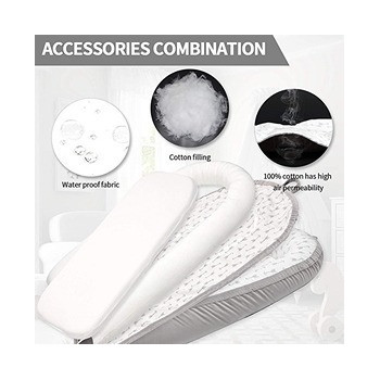 Little Story Soft Breathable Fiberfill Newborn Lounger Bed - Arrow Grey For 0-3Years, Unisex (LS_NBLB07_MU)