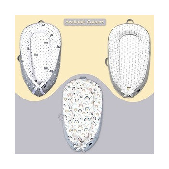 Little Story Soft Breathable Fiberfill Newborn Lounger Bed - Arrow Grey For 0-3Years, Unisex (LS_NBLB07_MU)