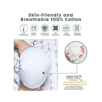 Little Story Soft Breathable Fiberfill Newborn Lounger Bed - Arrow Grey For 0-3Years, Unisex (LS_NBLB07_MU)