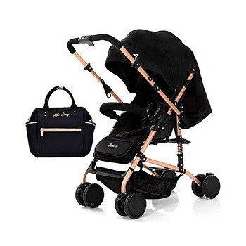 Teknum Reversible Trip Stroller w/ Ace Diaper Bag - Black For 6-36Months, Unisex CM TKLS RTSADP BK