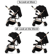 Teknum Reversible Trip Stroller w/ Ace Diaper Bag - Black For 6-36Months, Unisex CM TKLS RTSADP BK
