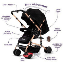 Teknum Reversible Trip Stroller w/ Ace Diaper Bag - Black For 6-36Months, Unisex CM TKLS RTSADP BK