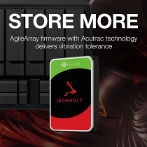 Seagate IronWolf, 8TB, NAS, Internal Hard Drive, CMR, 3.5 Inch, SATA, 6GB/s, 5,400 RPM, 256MB Cache, for RAID Network Attached Storage, 3 year Rescue Services, FFP (ST8000VN004)