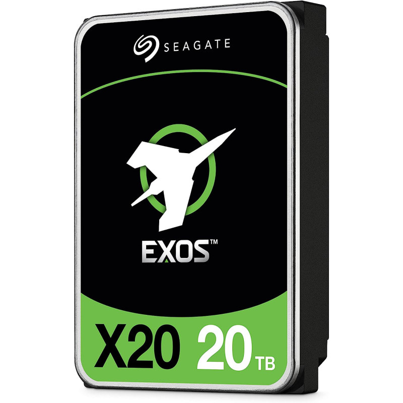 Seagate Exos X20 20 TB Internal Hard Drive - 3.5 Inch Hyperscale SATA 6 Gb/s HDD, 7,200 RPM, 2.5M MTBF, 512e and 4Kn FastFormat, Low Latency with Enhanced Caching (ST20000NM007D)