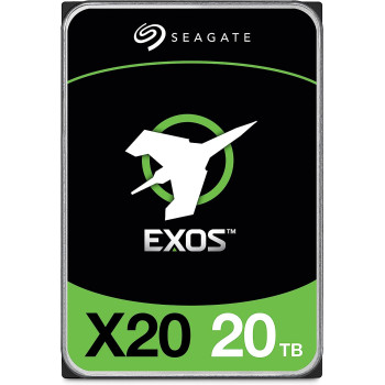 Seagate Exos X20 20 TB Internal Hard Drive - 3.5 Inch Hyperscale SATA 6 Gb/s HDD, 7,200 RPM, 2.5M MTBF, 512e and 4Kn FastFormat, Low Latency with Enhanced Caching (ST20000NM007D)