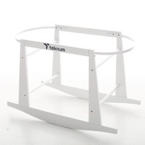 Teknum Wicker Pod Moses Basket Rocker Stand - White For 0-6Months, Unisex (TK_MBST_WH)