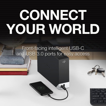 Seagate One Touch Hub, 14 TB, External Hard Drive Desktop HDD USB-C and USB 3.0 port, for Computer Desktop Workstation PC Laptop Mac, 4 Months Adobe Creative Cloud Photography plan (STLC14000400)