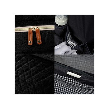 Little Story - Diaper Bag wt portable bassinet bed & pacifier pouch - Black