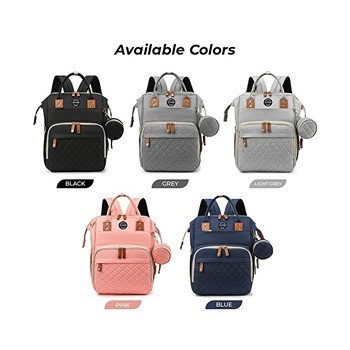 Little Story - Diaper Bag wt portable bassinet bed & pacifier pouch - Black