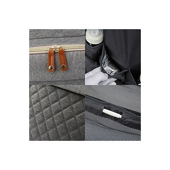 Little Story - Diaper Bag wt portable bassinet bed & pacifier pouch - Grey