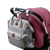 Little Story - Diaper Bag wt portable bassinet bed & pacifier pouch - Grey