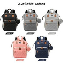 Little Story - Diaper Bag wt portable bassinet bed & pacifier pouch - Grey