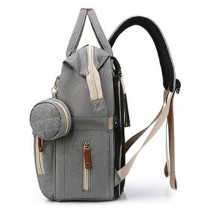 Little Story - Diaper Bag wt portable bassinet bed & pacifier pouch - Grey