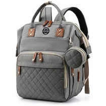 Little Story - Diaper Bag wt portable bassinet bed & pacifier pouch - Grey