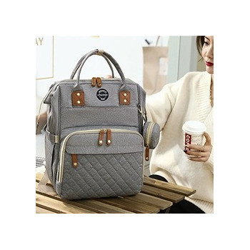 Little Story - Diaper Bag wt portable bassinet bed & pacifier pouch - Grey