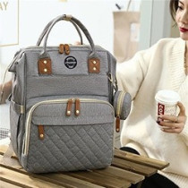 Little Story - Diaper Bag wt portable bassinet bed & pacifier pouch - Grey