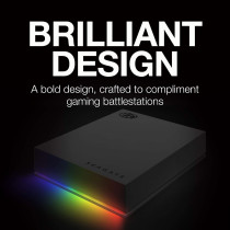 Seagate FireCuda Gaming Hard Drive External Hard Drive 2TB USB 3.2 Gen 1, RGB LED Lighting for PC and Mac with Rescue Services STKL2000400, Black