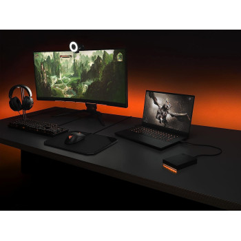 Seagate FireCuda Gaming Hard Drive External Hard Drive 2TB USB 3.2 Gen 1, RGB LED Lighting for PC and Mac with Rescue Services STKL2000400, Black