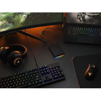 Seagate FireCuda Gaming Hard Drive External Hard Drive 2TB USB 3.2 Gen 1, RGB LED Lighting for PC and Mac with Rescue Services STKL2000400, Black