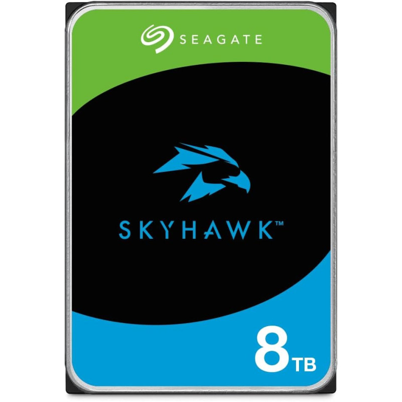 Seagate SkyHawk, 8 TB, Surveillance Internal Hard Drive HDD 3.5 Inch SATA 6 Gb/s 64 MB Cache for DVR NVR Security Camera System, and Three-year Rescue Services (ST8000VX004)