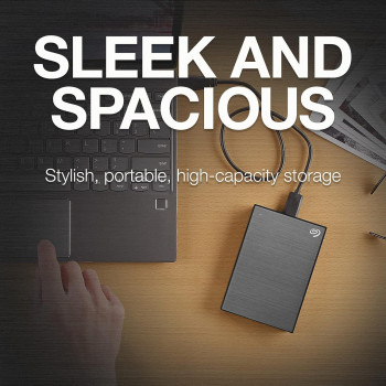 Seagate One Touch, Portable External Hard Drive, 1 Tb, Pc Notebook And Mac Usb 3.0, Space Grey, 1 Yr Myliocreate, 4 Mo Adobe Creative Cloud Photography And Two-Yr Rescue Services (Stkb1000404)