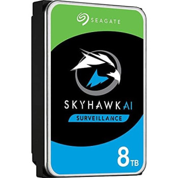 Seagate Skyhawk AI, 8 TB, Video Internal Hard Drive, 3.5 Inches , SATA, 6Gb/s, 256MB Cache, for DVR/NVR Security Camera System, 3 year Rescue Services (ST8000VE001)