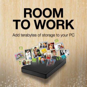 Seagate Portable, 1 Tb, External Hard Drive Hdd For Pc Laptop And Mac And Two-Year Rescue Services (Stgx1000400), Dark Grey