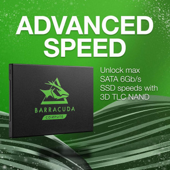 Seagate BarraCuda 120 SSD, 500 GB, Internal 2.5 Inch, SATA, 6GB/s, for Computer Desktop PC Laptop (ZA500CM1A003)