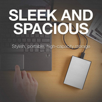 Seagate One Touch 2TB External Hard Drive HDD Silver USB 3.0 for PC Laptop and Mac, 1 year MylioCreate, 4 Months Adobe Creative Cloud Photography Plan (STKB2000401)