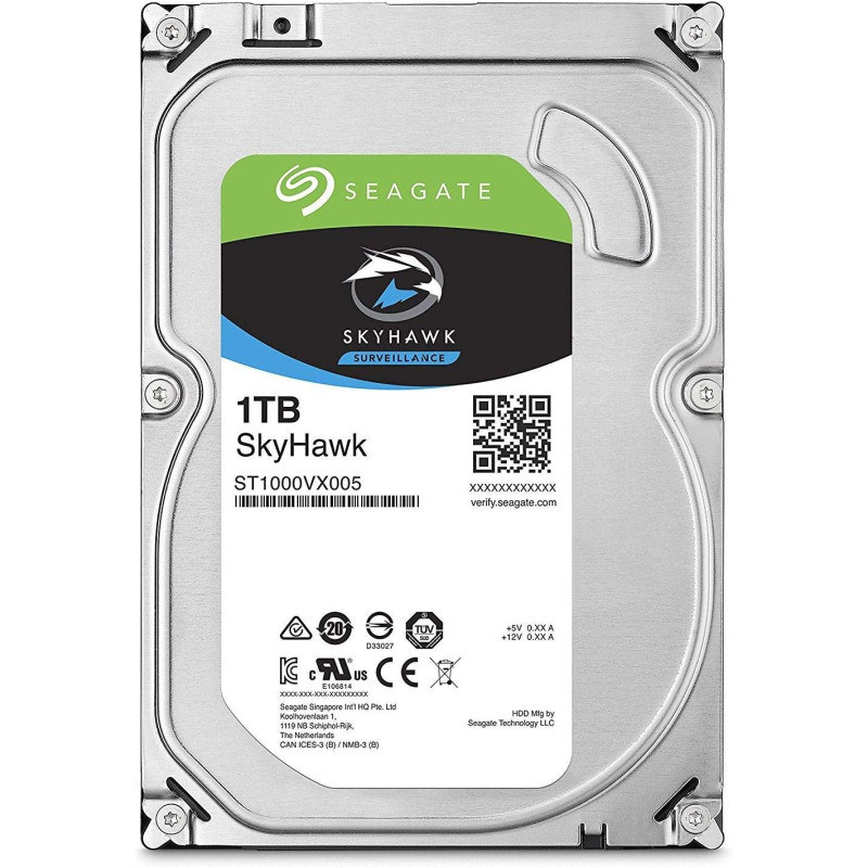Seagate 1TB SkyHawk Surveillance Hard Drive - SATA 6Gb/s 64MB Cache 3.5-Inch Internal Drive - ST1000VX005