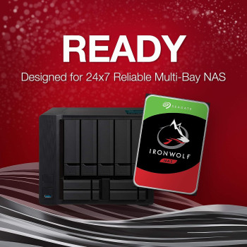 Seagate IronWolf, 10TB, NAS, Internal Hard Drive, CMR, 3.5 Inch, SATA, 6GB/s, 7.200 RPM, 256MB Cache, for RAID Network Attached Storage, 3 year Rescue Services (ST10000VN000)