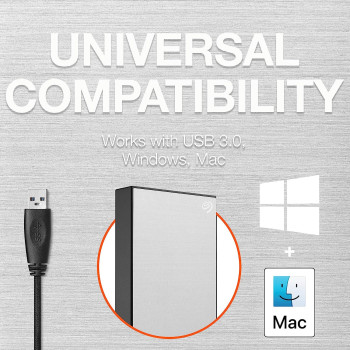 Seagate One Touch 4TB External Hard Drive HDD Silver USB 3.0 for PC Laptop and Mac, 1 Year MylioCreate, 4 Months Adobe Creative Cloud Photography Plan STKC4000401, One Touch HDD, One Touch Portable