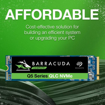 Seagate Barracuda Q5 500GB Internal SSD - M.2 Nvme Pcie Gen3 - 4, 3D Qlc For Desktop Or Laptop, 1 Year Rescue Services (Zp500Cv3A001)