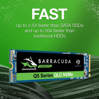 Seagate Barracuda Q5 500GB Internal SSD - M.2 Nvme Pcie Gen3 - 4, 3D Qlc For Desktop Or Laptop, 1 Year Rescue Services (Zp500Cv3A001)