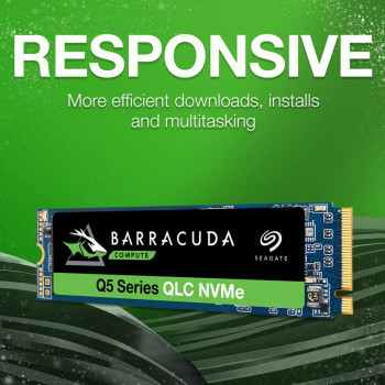 Seagate Barracuda Q5 500GB Internal SSD - M.2 Nvme Pcie Gen3 - 4, 3D Qlc For Desktop Or Laptop, 1 Year Rescue Services (Zp500Cv3A001)