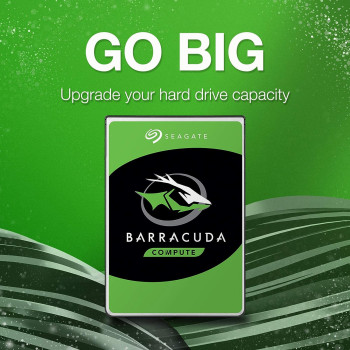 Seagate BarraCuda, 1TB, Internal Hard Drive, 3.5 Inch, SATA, 6GB/s, 7.200 RPM, 64MB Cache, for Computer Desktop PC, FFP (ST1000DMZ10)