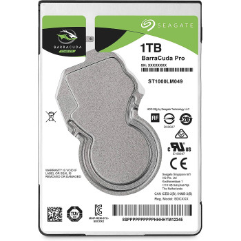 Seagate BarraCuda Pro, Internal Hard Drive 1 TB HDD, 2.5 Zoll, 128 MB Cache, SATA 6 Gb/s, Silver, Model Number: ST1000LM049