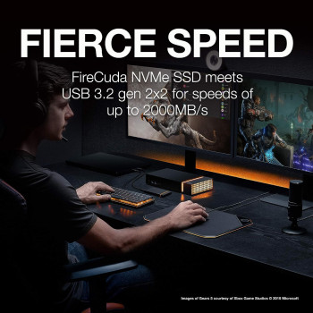 Seagate Firecuda Gaming SSD 2TB External Solid State Drive USB-C USB 3.0 with NVMe for PC Laptop (STJP2000400)