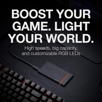 Seagate Firecuda Gaming SSD 2TB External Solid State Drive USB-C USB 3.0 with NVMe for PC Laptop (STJP2000400)