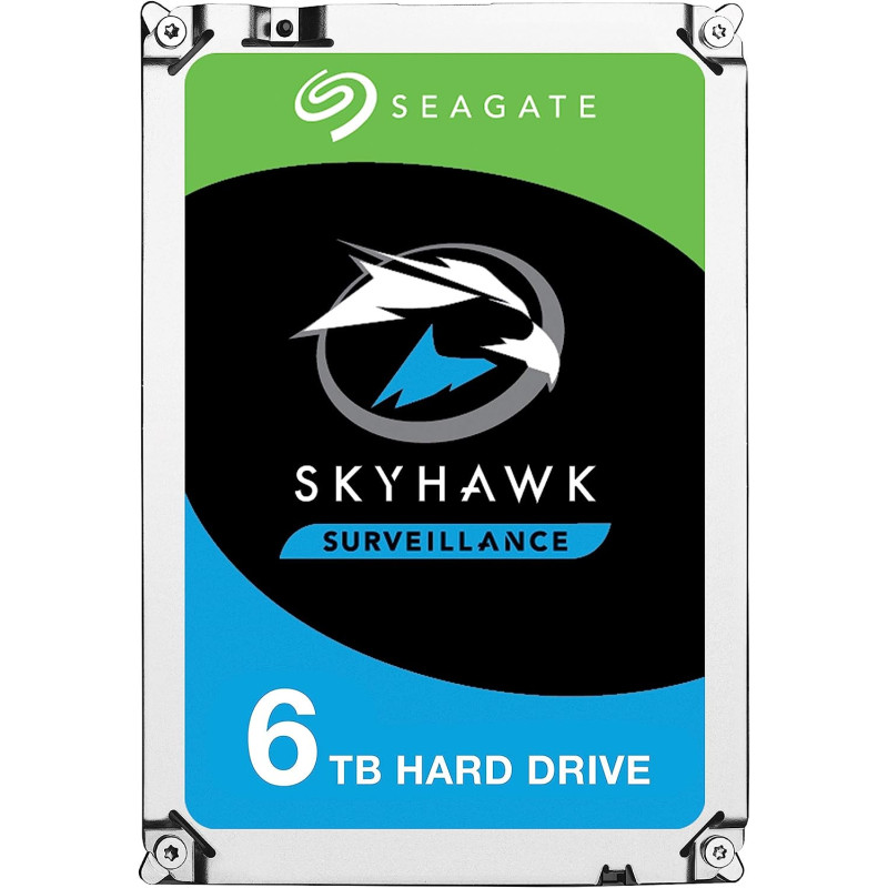 Seagate SkyHawk, 6 TB, Surveillance Internal Hard Drive HDD 3.5 Inch SATA 6 Gb/s 64 MB Cache for DVR NVR Security Camera System, and Three-year Rescue Services (ST6000VX001)