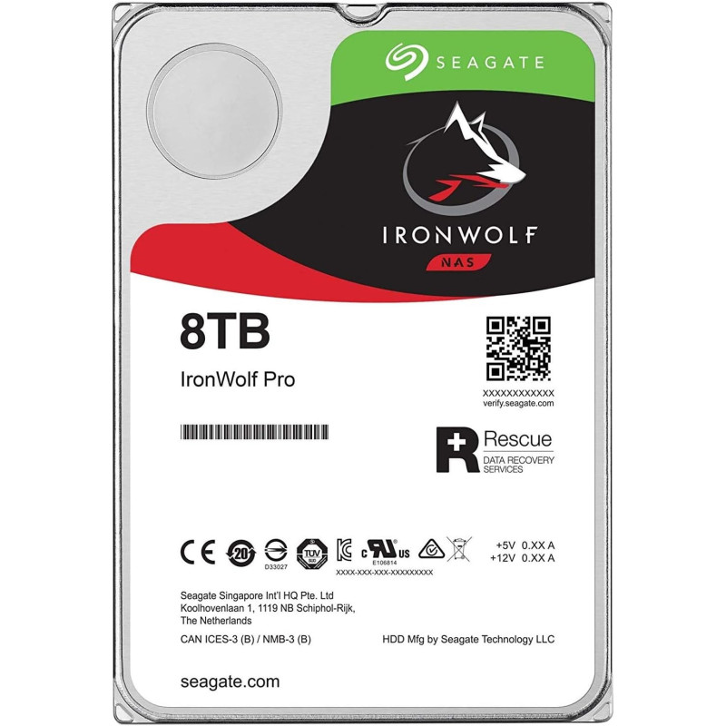 Seagate IronWolf 8TB NAS Hard Drive 7200 RPM 256MB Cache SATA 6.0Gb/s CMR 3.5 Inches Internal HDD for RAID Network Attached Storage, ST8000VN004