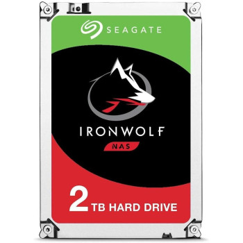 Seagate 2TB IronWolf NAS SATA 6Gb/s NCQ 64MB Cache 3.5 Inches Internal Hard Drive, 5900 Rpm, Up to 180 MB/s Data Transfer Rate, 1.0 Million Hours MTBF, ST2000VN004