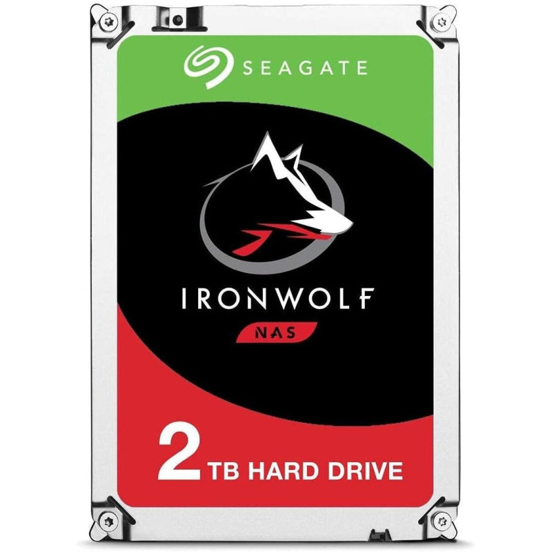 Seagate 2TB IronWolf NAS SATA 6Gb/s NCQ 64MB Cache 3.5 Inches Internal Hard Drive, 5900 Rpm, Up to 180 MB/s Data Transfer Rate, 1.0 Million Hours MTBF, ST2000VN004