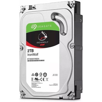 Seagate 2TB IronWolf NAS SATA 6Gb/s NCQ 64MB Cache 3.5 Inches Internal Hard Drive, 5900 Rpm, Up to 180 MB/s Data Transfer Rate, 1.0 Million Hours MTBF, ST2000VN004